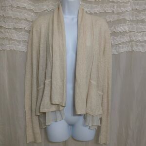 Anthropologie “Angel Of The North” Cream Viscose/Wool Blend Cardigan Size Medium